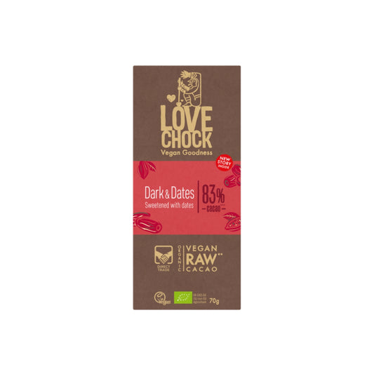 Chokolade Dark & Dates 83% ØKO 70g
