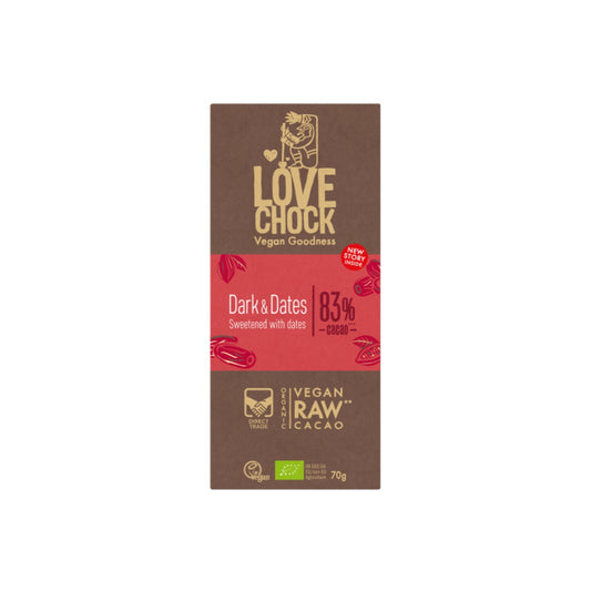 Chokolade Dark & Dates 83% ØKO 70g
