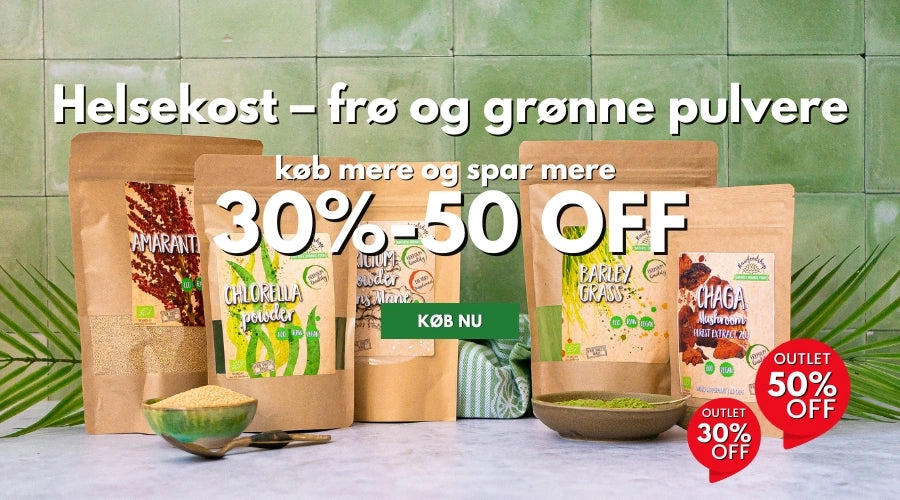Helsekost – frø og grønne pulvere 30%-50% OFF