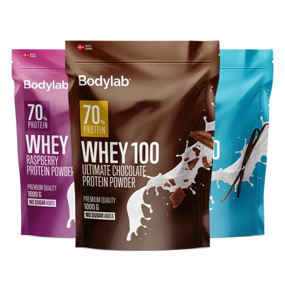 Bodylab Whey 100 protein pulver tilbud (5 kg - 599 kr) først til mølle kg pris KUN 119 KR (du modtager 5 poser af 1kg)
